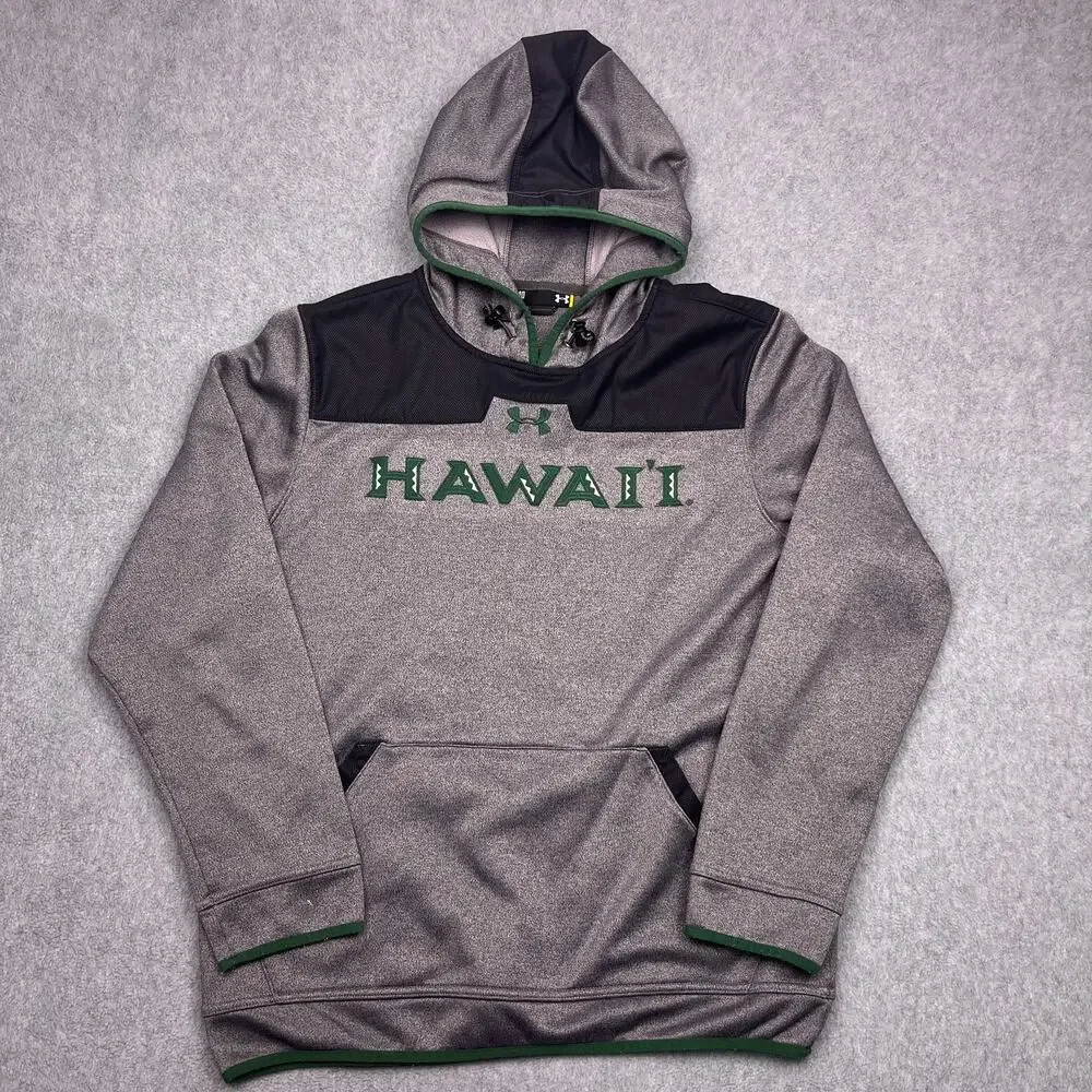 under armour hawaii hoodie gray long sleeve mens medium
